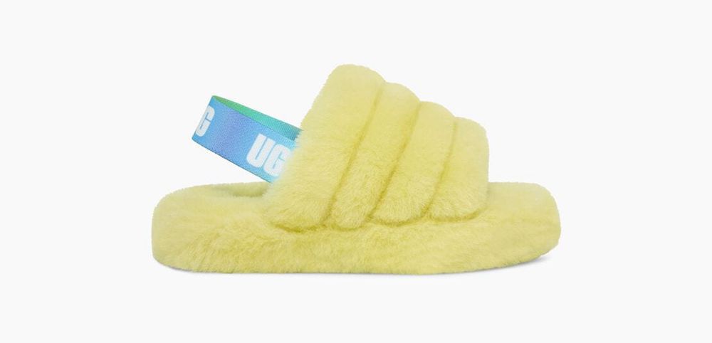 Ugg Slide Big Kids - Ugg Fluff Yeah Yellow - 421WCRNEK